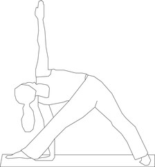 Sketch vector illustration of a woman going to the gym