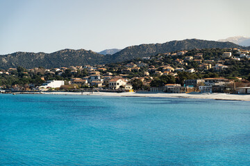 Fototapeta na wymiar Red Island Beach, famous town in Corsica, France
