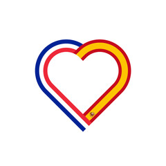 unity concept. heart ribbon icon of france and spain flags. PNG