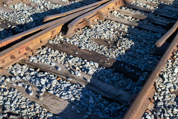 Old abandoned train yard train tracks industrial