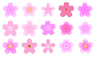 桜の素材のセット1