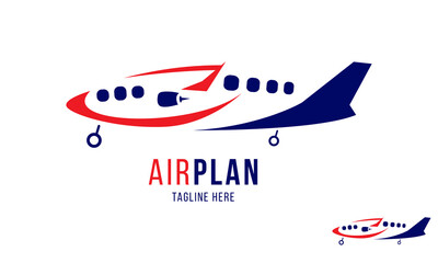 Airplane Run Logo Design Template.
