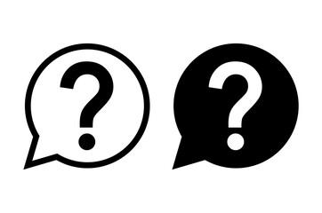 Set of Question icon mark, help or ask bubble graphic symbol, web faq vector illustration