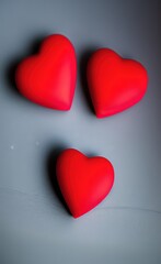 red hearts on a red background