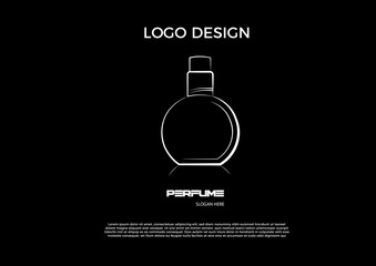 Parfum logo design with concep simple Premium Vector background black