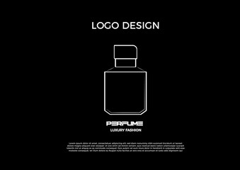 Parfum logo design with concep simple Premium Vectormbackground black