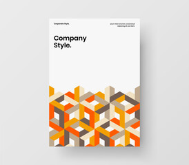 Unique cover design vector concept. Trendy geometric hexagons handbill illustration.