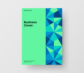 Abstract corporate brochure vector design concept. Colorful geometric hexagons presentation illustration.