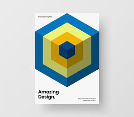 Original journal cover vector design illustration. Clean mosaic tiles annual report template.