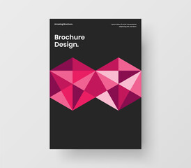 Creative geometric hexagons brochure layout. Isolated postcard vector design concept.
