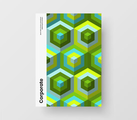 Premium geometric pattern corporate brochure template. Clean flyer A4 design vector illustration.