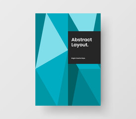 Bright geometric pattern corporate brochure concept. Creative book cover A4 vector design illustration.