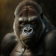 Obraz premium gorillas, Generative AI