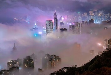 Hong Kong shrouded in mist