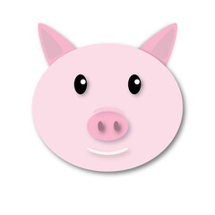 illustrazione con musetto di maialino sorridente su sfondo trasparente