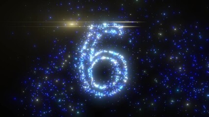 number Countdown Clock 10 To 0 Made With Glowing Particle with optical leans effects .10 Seconds Time Countdown Clock, Number Countdown On Black Background. Countdown Timer Backgrou