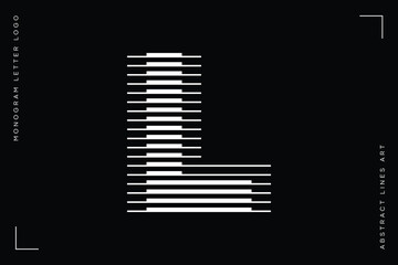 Letter L Logo with Abstract Line Pattern