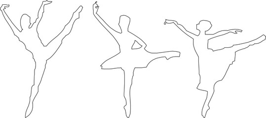 Ballet dancer silhouette illustration vector sketch