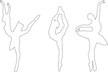 Ballet dancer silhouette illustration vector sketch