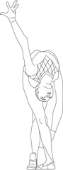 Beautiful gymnastic athlete silhouette illustration vector sketch