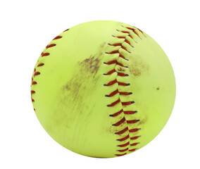 Dirt streaked softball