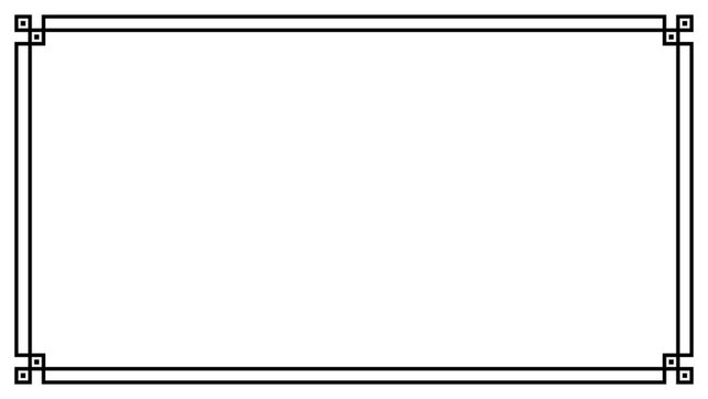 Rectangular border frames with transparent background