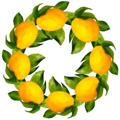 watercolor lemon wreath