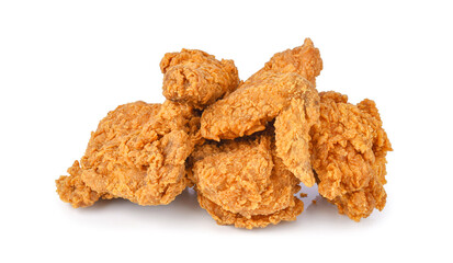 Heap of fried chicken isolated on transparent background. PNG