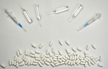 Medical flat lay attributes of a doctor on a white background