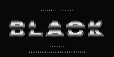 Alphabet Fonts with Abstract Lines Pattern