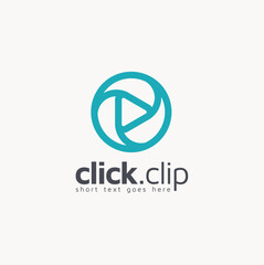 Browser Player Icon, Play Button for Multimedia Song Clip Movie Video logo design