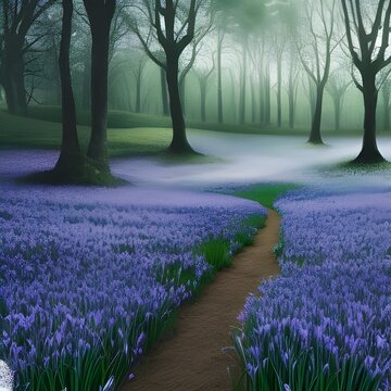 Bluebell Forest In Spring 