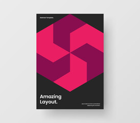Fresh book cover vector design template. Trendy geometric tiles leaflet layout.