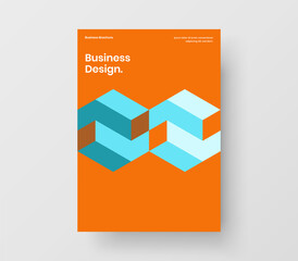 Creative geometric hexagons company identity layout. Bright presentation A4 vector design template.
