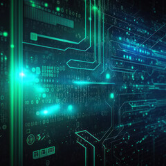 Digital or cyber technology concept, abstract future data background generative ai