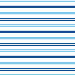 Blue and light blue striped on white background. Abstract color seamless background with horizontal stripes.