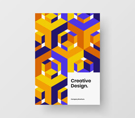 Unique cover A4 vector design illustration. Isolated geometric tiles placard template.