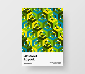 Isolated company identity vector design concept. Abstract geometric shapes placard layout.
