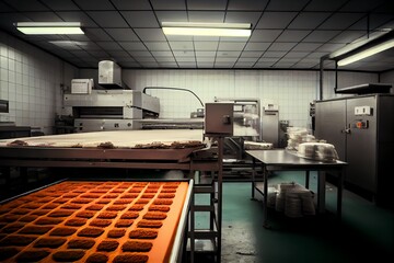 food production factory interior. Generative AI