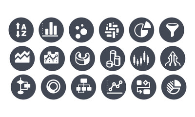 Infographic Chart and Visual Aid icons set