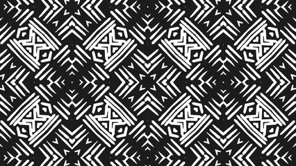 Monochrome Repeat Pattern.black and white grunge  background.Abstract halftone pattern.3D Illustration. 3D Rendering.