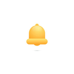 Simple bell notification icon design. Golden bell as alert icon design. Vector illustration.