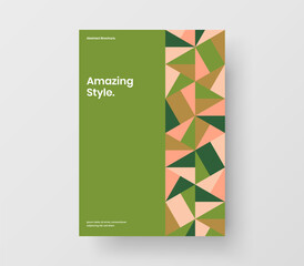 Trendy booklet A4 vector design concept. Simple geometric shapes poster template.