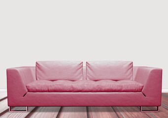 Fototapeta na wymiar modern sofa in Viva Magenta modern color
