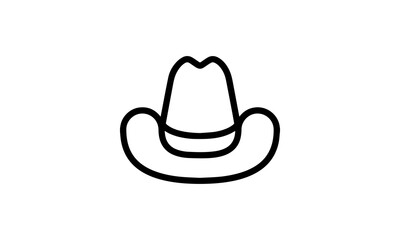 country hat music genre vector illustration icon outline style black and white background eps 8