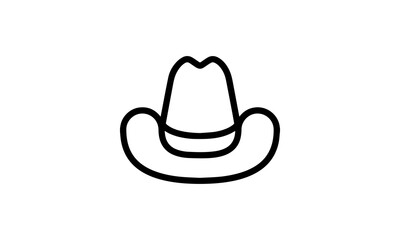 country hat music genre vector illustration icon outline style black and white background eps 8