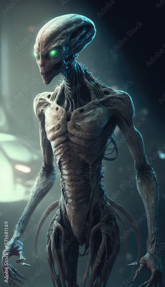 Wall mural aliens from another planet made with generative ai