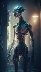 Fototapeta na wymiar Aliens from another planet made with generative ai