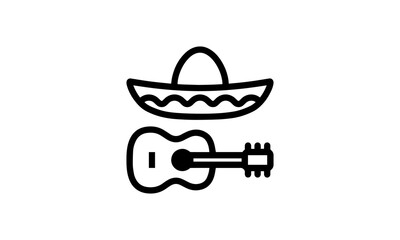Mexico Gennre vector illustration icon outline style black and white background eps 8