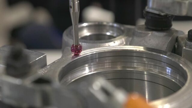 automated measurement control system. metal industry, quality control robot